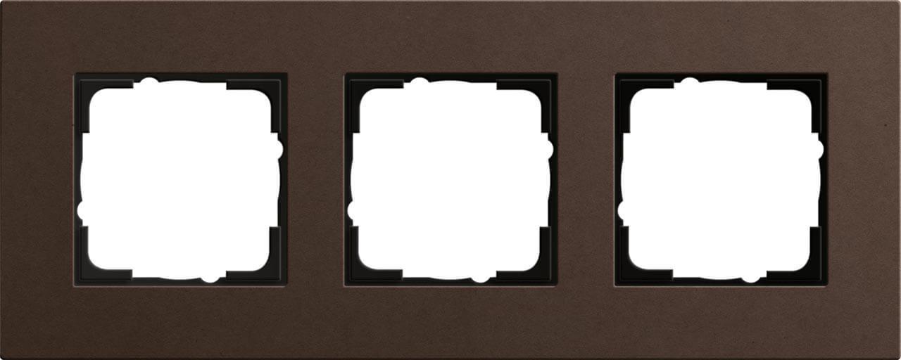 Рамка 3-постовая Gira Esprit Lenoleum-Multiplex коричневый 0213223 