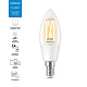 Лампа светодиодная филаментная диммируемая WiZ E14 4,9W 2700-6500K прозрачная Wi-Fi BLE 40W C35 E14927-65CL1PF/6 929003017601 