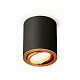 Комплект накладного поворотного светильника Ambrella light XS7422003 SBK/PYG черный песок/золото желтое полированное (C7422, N7004) 